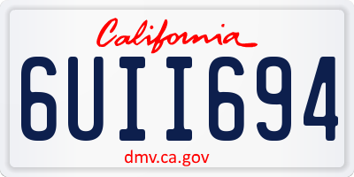 CA license plate 6UII694