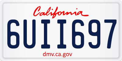 CA license plate 6UII697