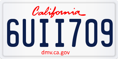 CA license plate 6UII709