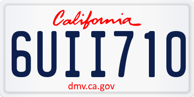 CA license plate 6UII710