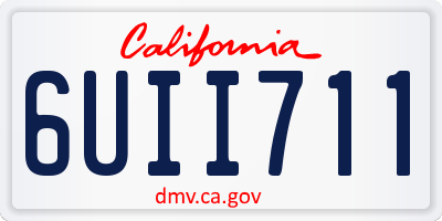 CA license plate 6UII711