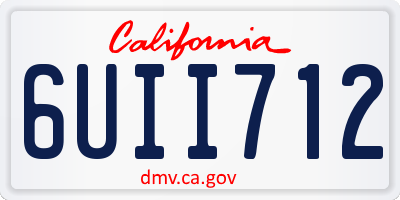 CA license plate 6UII712