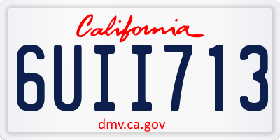 CA license plate 6UII713
