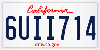 CA license plate 6UII714