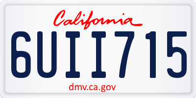 CA license plate 6UII715