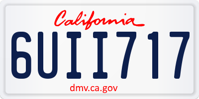 CA license plate 6UII717