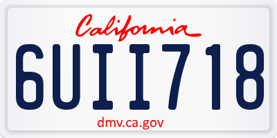 CA license plate 6UII718