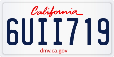 CA license plate 6UII719