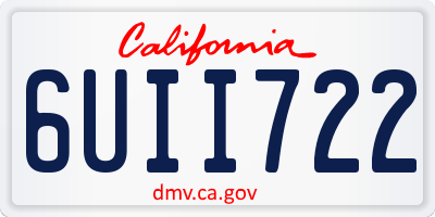 CA license plate 6UII722
