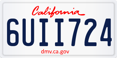 CA license plate 6UII724