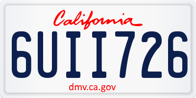 CA license plate 6UII726