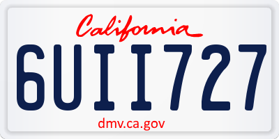 CA license plate 6UII727