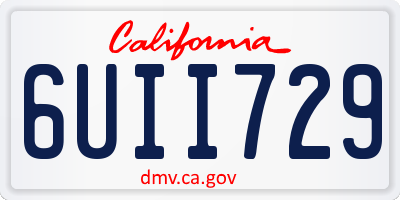 CA license plate 6UII729
