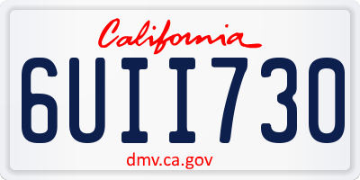 CA license plate 6UII730