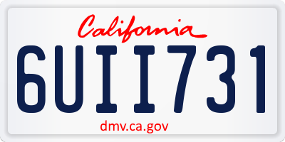 CA license plate 6UII731