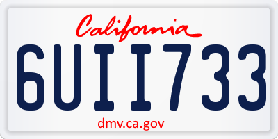 CA license plate 6UII733