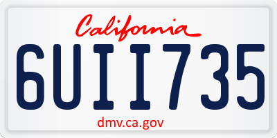 CA license plate 6UII735