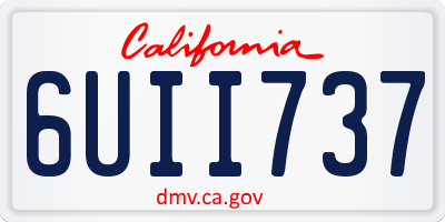CA license plate 6UII737