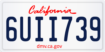 CA license plate 6UII739