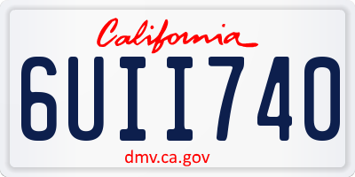 CA license plate 6UII740