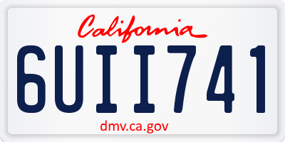 CA license plate 6UII741
