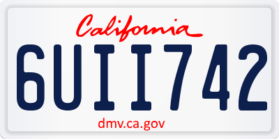 CA license plate 6UII742