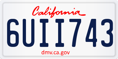 CA license plate 6UII743