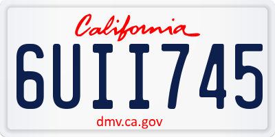CA license plate 6UII745