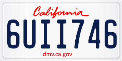 CA license plate 6UII746