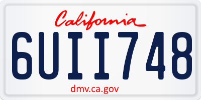CA license plate 6UII748