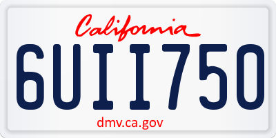 CA license plate 6UII750