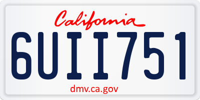 CA license plate 6UII751
