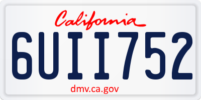 CA license plate 6UII752