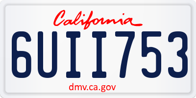 CA license plate 6UII753