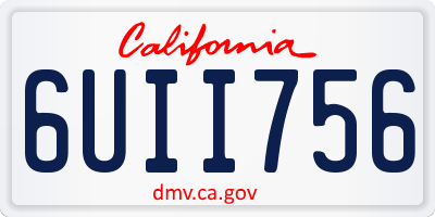 CA license plate 6UII756