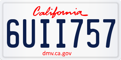 CA license plate 6UII757