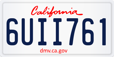 CA license plate 6UII761