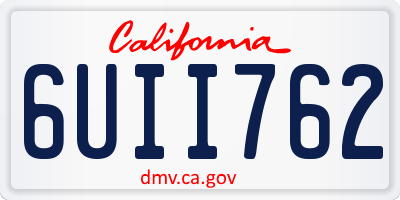 CA license plate 6UII762