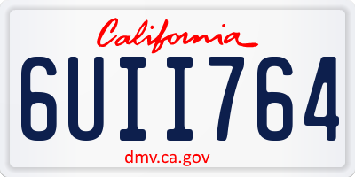 CA license plate 6UII764
