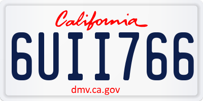 CA license plate 6UII766