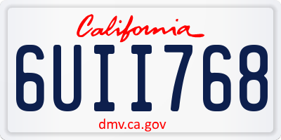 CA license plate 6UII768