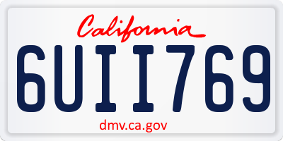 CA license plate 6UII769