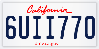 CA license plate 6UII770