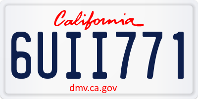 CA license plate 6UII771