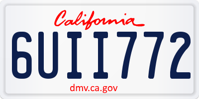 CA license plate 6UII772