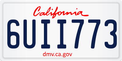 CA license plate 6UII773