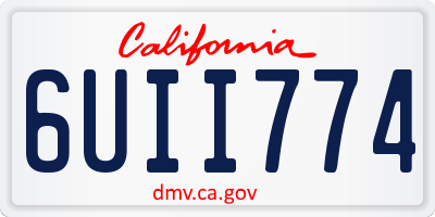 CA license plate 6UII774