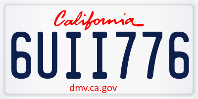 CA license plate 6UII776