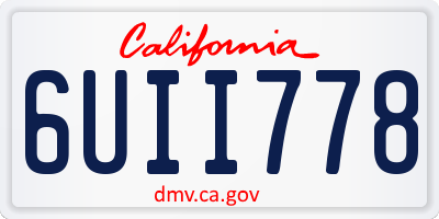 CA license plate 6UII778