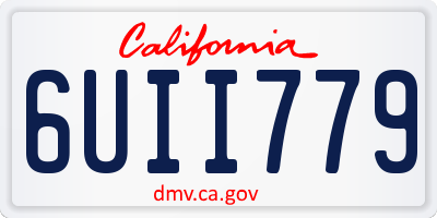 CA license plate 6UII779